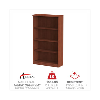 Alera® Valencia Series Bookcase, Three-Shelf, 31 3/4w x 14d x 39 3/8h, Mahogany (ALEVA634432MY)