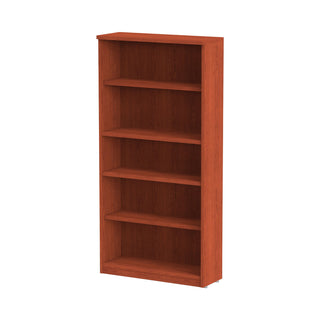 Alera® Valencia Series Bookcase, Five-Shelf, 31 3/4w x 14d x 64 3/4h, Medium Cherry (ALEVA636632MC)
