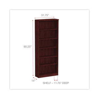 Alera® Valencia Series Bookcase, Six-Shelf, 31 3/4w x 14d x 80 1/4h, Mahogany (ALEVA638232MY)