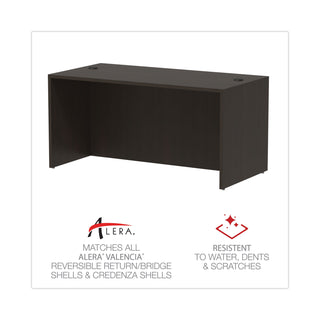 Alera® Valencia Series Straight Desk Shell, 59.13w x 29.5d x 29.63h, Espresso (ALEVA216030ES)