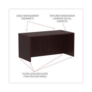 Alera® Valencia Series Straight Desk Shell, 59.13w x 29.5d x 29.63h, Mahogany (ALEVA216030MY)
