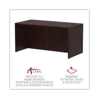 Alera® Valencia Series Straight Desk Shell, 59.13w x 29.5d x 29.63h, Mahogany (ALEVA216030MY)