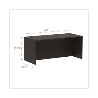 Alera® Valencia Series Straight Front Desk Shell, 65w x 29.5d x 29.63h, Espresso (ALEVA216630ES)