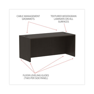 Alera® Valencia Series Straight Front Desk Shell, 65w x 29.5d x 29.63h, Espresso (ALEVA216630ES)