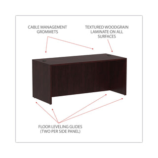 Alera® Valencia Series Straight Front Desk Shell, 65w x 29.5d x 29.63h, Mahogany (ALEVA216630MY)
