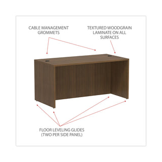 Alera® Valencia Series Straight Front Desk Shell, 65w x 29.5d x 29.63h, Modern Walnut (ALEVA216630WA)