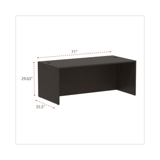 Alera® Valencia Series Straight Front Desk Shell, 71w x 35.5d x 29.63h, Espresso (ALEVA217236ES)