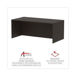 Alera® Valencia Series Straight Front Desk Shell, 71w x 35.5d x 29.63h, Espresso (ALEVA217236ES)