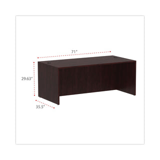 Alera® Valencia Series Straight Front Desk Shell, 71w x 35.5d x 29.63h, Mahogany (ALEVA217236MY)