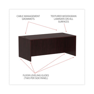 Alera® Valencia Series Straight Front Desk Shell, 71w x 35.5d x 29.63h, Mahogany (ALEVA217236MY)