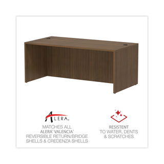 Alera® Valencia Series Straight Front Desk Shell, 71w x 35.5d x 29.63h, Modern Walnut (ALEVA217236WA)
