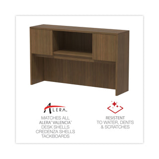 Alera® Valencia Series Hutch, 3-Comp, 58.88w x 15d x 35.38h, Modern Walnut (ALEVA286015WA)