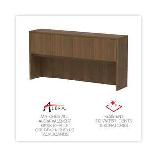 Alera® Valencia Series Hutch, 3-Comp, 64.75w x 15d x 35.38h, Modern Walnut (ALEVA286615WA)
