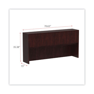 Alera® Valencia Series Hutch with Doors, 70.63w x 15d x 35.38h, Mahogany (ALEVA287215MY)