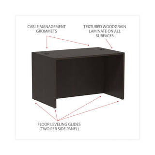 Alera® Valencia Series Straight Desk Shell, 47.25w x 29.5d x 29.63h, Espresso (ALEVA214830ES)