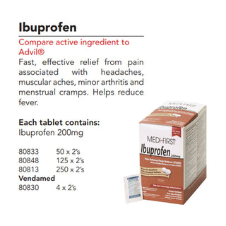 Medi-First® Pain Relief 200 mg Strength Ibuprofen Tablet 250 per Box (688121_BX)