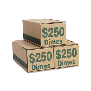 Iconex™ Corrugated Cardboard Coin Storage w/Denomination Printed On Side, Green (ICX94190088)