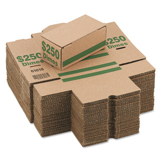 Iconex™ Corrugated Cardboard Coin Storage w/Denomination Printed On Side, Green (ICX94190088)