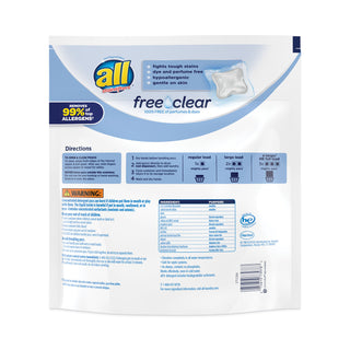 All® Mighty Pacs Free and Clear Super Concentrated Laundry Detergent, 39/Pack (DIA73978EA)