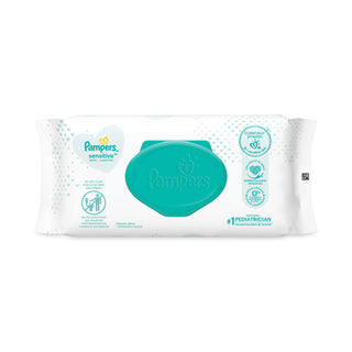 Pampers® Sensitive Baby Wipes, 6.8 x 7, Unscented, White, 56/Pack, 8/Carton (PGC87076)