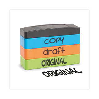 Trodat® Stack Stamp, COPY, DRAFT, ORIGINAL, 1 13/16 x 5/8, Assorted Fluorescent Ink (USS8801)