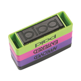 Trodat® Stack Stamp, APPROVED, ENTERED, PAID, 1 13/16 x 5/8, Assorted Fluorescent Ink (USS8802)