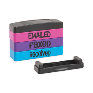 Trodat® Stack Stamp, EMAILED, FAXED, RECEIVED, 1 13/16 x 5/8, Assorted Fluorescent Ink (USS8800)