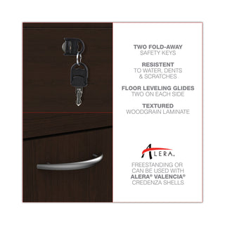 Alera® Valencia Series Two Drawer Lateral File, 34w x 22.75d x 29.5h, Espresso (ALEVA513622ES)