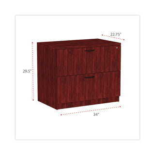 Alera® Valencia Series Two Drawer Lateral File, 34w x 22.75d x 29.5h, Mahogany (ALEVA513622MY)