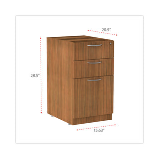 Alera® Valencia Series Box/Box/File Full Pedestal, 15.63w x 20.5d x 28.5h, Modern Walnut (ALEVA532822WA)