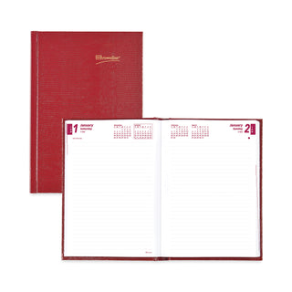 Brownline® Daily/Monthly Planner, 8.25 x 5.75, Red Cover, 12-Month (Jan to Dec): 2026 (REDCB389RED)