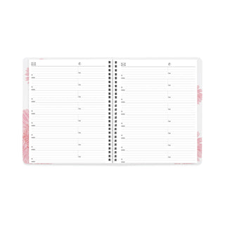 Brownline® Essential Collection Ruled Monthly Planner, Pink Daisy Artwork, 8.88 x 7.13, Black/Pink Cover, 14-Month: Dec 2025 to Jan 2027 (REDCB1200G05)