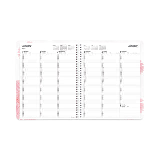 Brownline® Essential Weekly Appointment Book, Columnar Format, Pink Daisy Artwork, 11 x 8.5, Multicolor Cover, 12-Month (Jan-Dec): 2026 (REDCB950G05)