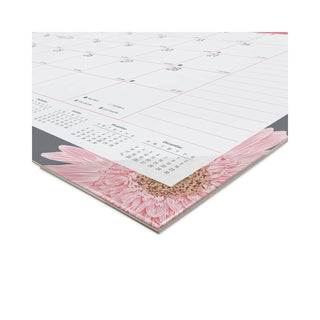 Brownline® Monthly Desk Pad Calendar, Pink Daisy Artwork, 22 x 17, Pink/White Sheets, Black Binding, 12-Month (Jan to Dec): 2026 (REDC193105)