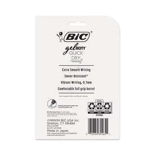 BIC® Gel-ocity Quick Dry Retractable Gel Pen, 0.7mm, Assorted Ink/Barrel, 8/Pack (BICRGLCGAP81AST)