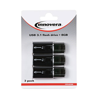 Innovera® USB 3.0 Flash Drive, 8 GB, 3/Pack (IVR82308)