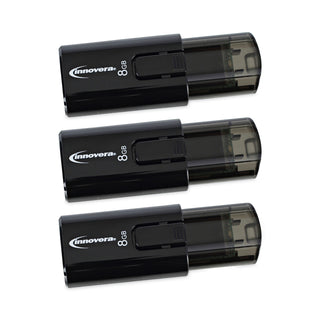 Innovera® USB 3.0 Flash Drive, 8 GB, 3/Pack (IVR82308)