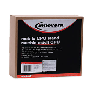 Innovera® Mobile CPU Stand, 8.75w x 10d x 5h, Light Gray (IVR54001)
