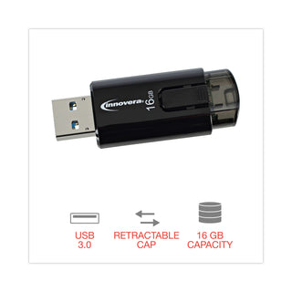 Innovera® USB 3.0 Flash Drive, 16 GB, 3/Pack (IVR82316)