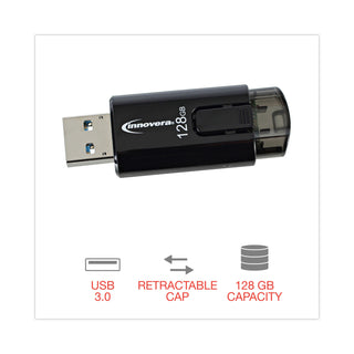 Innovera® USB 3.0 Flash Drive, 128 GB, (IVR82128)