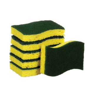 Scotch-Brite® Heavy-Duty Scrub Sponge, 4.5 x 2.7, 0.6" Thick, Yellow/Green, 6/Pack (MMM426)