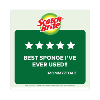 Scotch-Brite® Heavy-Duty Scrub Sponge, 4.5 x 2.7, 0.6" Thick, Yellow/Green, 6/Pack (MMM426)