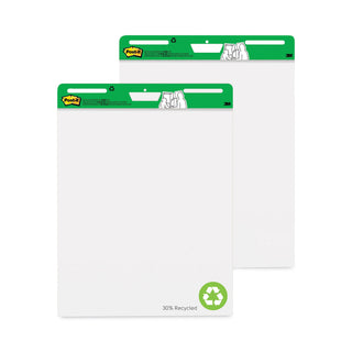 Post-it® Vertical-Orientation Self-Stick Easel Pads, Unruled, Green Headband, 30 White 25 x 30 Sheets, 2/Carton (MMM559RP)