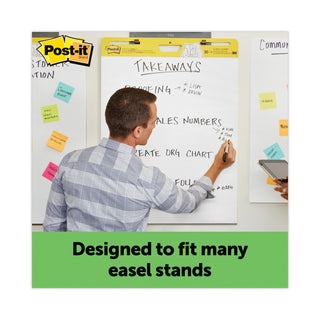 Post-it® Vertical-Orientation Self-Stick Easel Pads, Unruled, Green Headband, 30 White 25 x 30 Sheets, 2/Carton (MMM559RP)