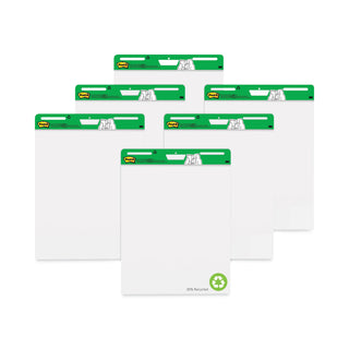 Post-it® Vertical-Orientation Self-Stick Easel Pad Value Pack, Unruled, Green Headband, 30 White 25 x 30 Sheets, 6/Carton (MMM559RPVAD6)