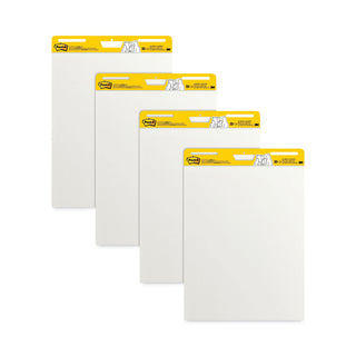 Post-it® Vertical-Orientation Self-Stick Easel Pad Value Pack, Unruled, 30 White 25 x 30 Sheets, 4/Carton (MMM559VAD)