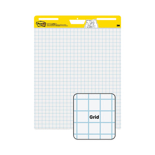 Post-it® Vertical-Orientation Self-Stick Easel Pads, Quadrille Rule (1 sq/in), 30 White 25 x 30 Sheets, 2/Carton (MMM560)