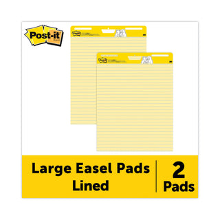Post-it® Vertical-Orientation Self-Stick Easel Pads, Presentation Format (1 1/2" Rule), 30 Yellow 25 x 30 Sheets, 2/Carton (MMM561)