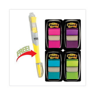 Post-it® Page Flag Value Pack, Assorted Colors, 200 Flags and Highlighter with 50 Flags (MMM680PPBGVA)