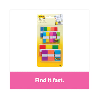 Post-it® 1/2" and 1" Page Flag Value Pack, Nine Assorted Colors, 320/Pack (MMM683XL1)